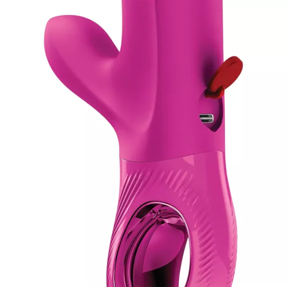 Fun Factory Bi Stronic Embrace - prirážajúci vibrátor s klitoriálnym ramenom (ružový)