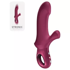   Fun Factory Bi Stronic Curve - tlačiaci vibrátor s klitoriálnym ramienkom (červený)