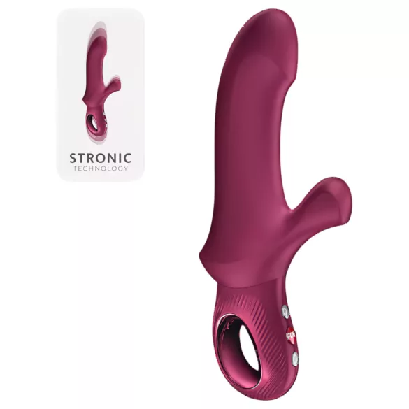 Fun Factory Bi Stronic Curve - tlačiaci vibrátor s klitoriálnym ramienkom (červený)