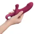 Fun Factory Bi Stronic Curve - tlačiaci vibrátor s klitoriálnym ramienkom (červený)