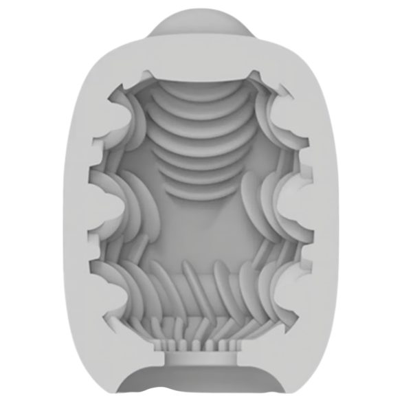 VIBEGGS - vibračné vajíčko masturbátor - rebrované - biele