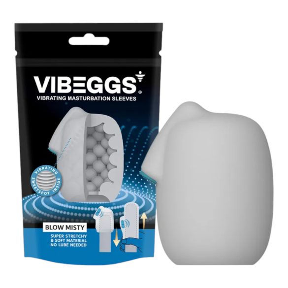 VIBEGGS Blow Misty - vibračný vajíčko masturbátor - biela