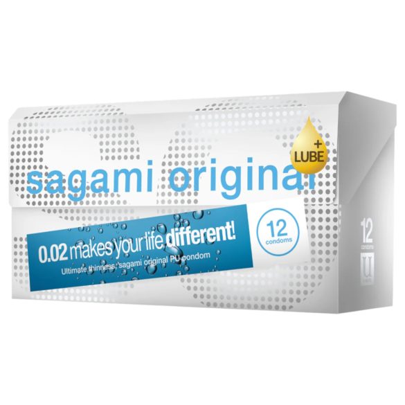 Sagami Original 0.02 - extra lubrikovaný kondóm - 55mm - 12ks