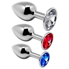   Alive - análny plug set - kovové análne kolíky - strieborné