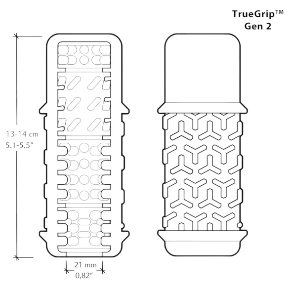The Handy - masturbátor - realistický pocit TrueGrip Gen 2 - priehľadný