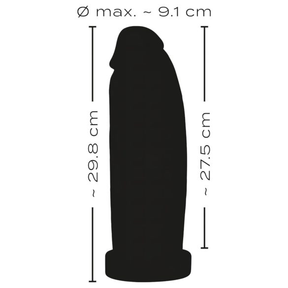 Realistixxx Real Giant - obrovský dildo - 30 cm (čierna)