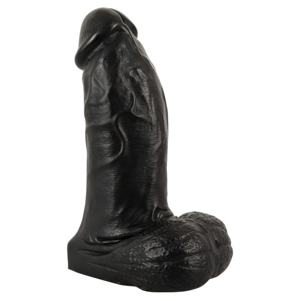 Realistixxx Real Giant - obrovské dildo s semenníkmi - 22 cm (čierne)