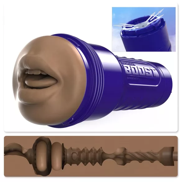 Fleshlight Boost Blow - realistický ústny masturbátor - hnedá