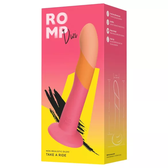 ROMP Dizi - silikónový ohybný dildo - ružovo-oranžový