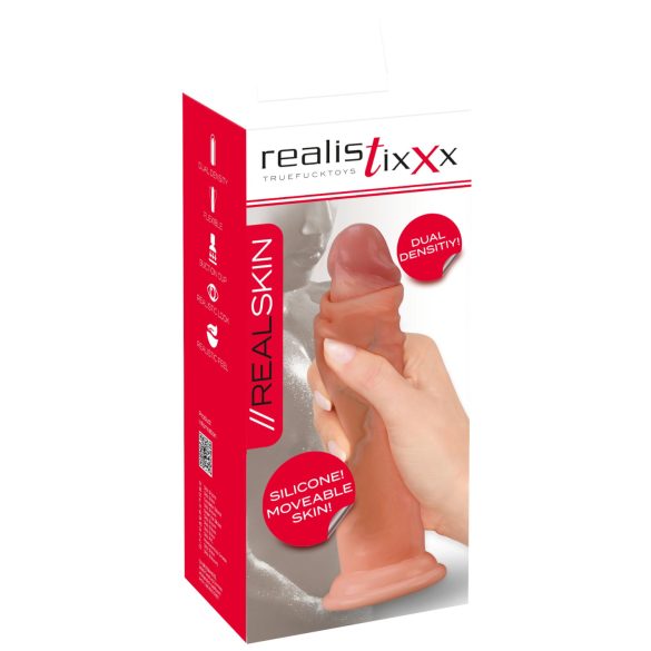 Realistixxx - realistický dvojvrstvový dildo - naturálny odtieň