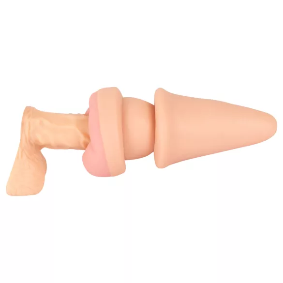 Nature Skin - análny kolík a návlek na penis - telová farba