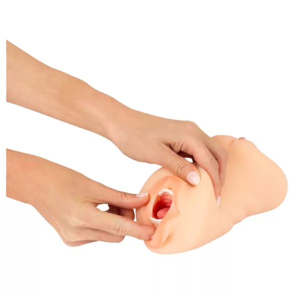 Nature Skin - masturbátor vagína a ústa - realistický materiál telová farba