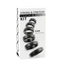   You2Toys - sada krúžkov na penis a semenníky (čierna) - 6 ks