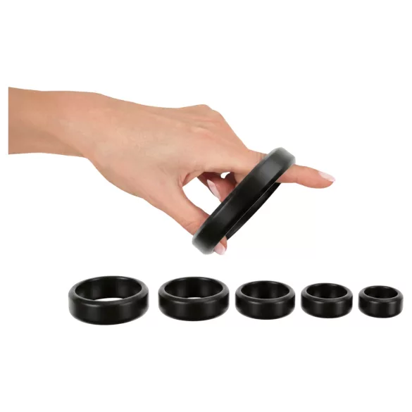 You2Toys - sada krúžkov na penis a semenníky (čierna) - 6 ks
