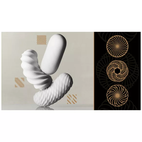 TENGA 3Dx Zen - 3D vzorovaný masturbátor (biely)