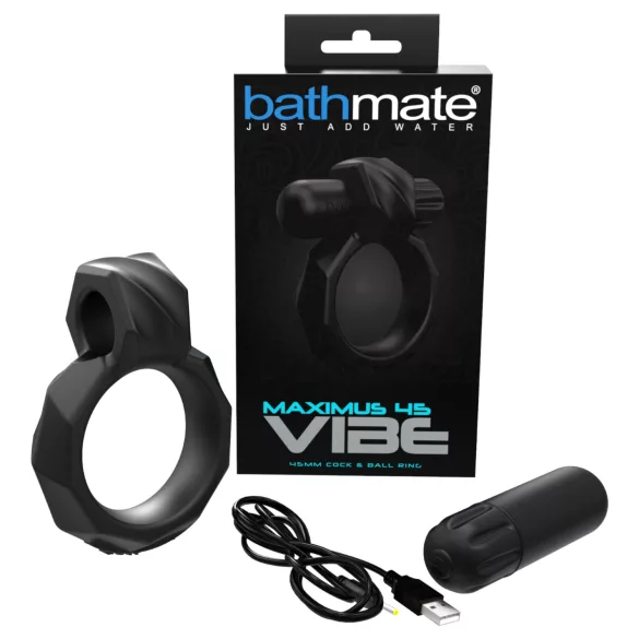 Bathmate Maximus Vibe 45 - akumulátorový vibračný erekčný krúžok (čierny)