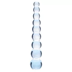   Clarity Elysian Pearls - sklenený dildo s perlami (priehľadný)