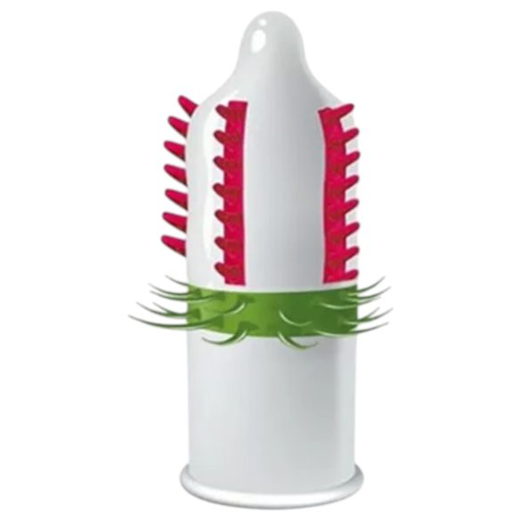 Egzo Dulche Bombero - stimulačný latexový kondóm s výstupkami - 1 ks