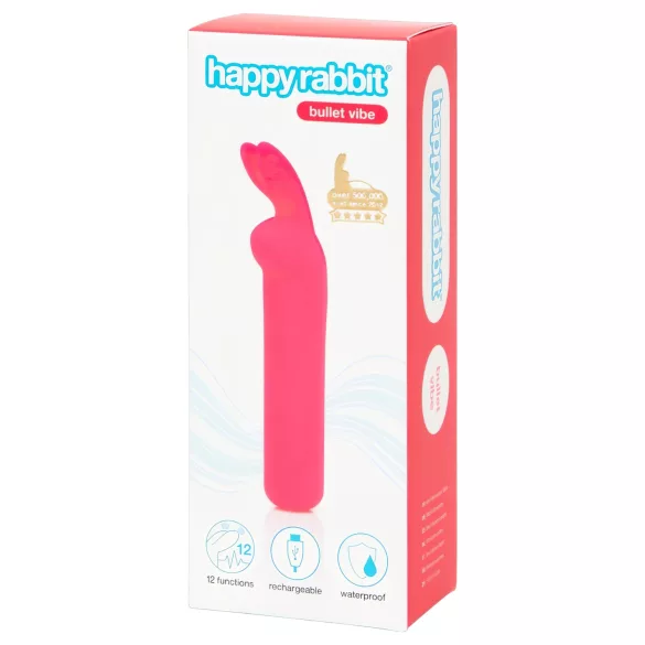 Happyrabbit - minivibrátor so zajačími uškami - dobíjací - ružový