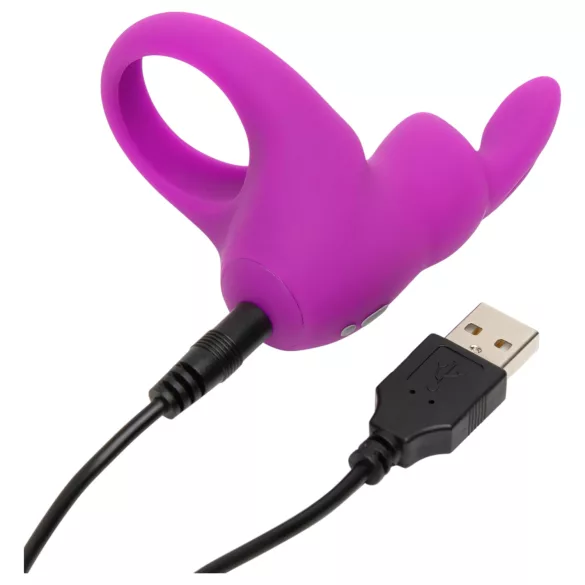 Happyrabbit - vibračný erekčný krúžok - dobíjací - fialový