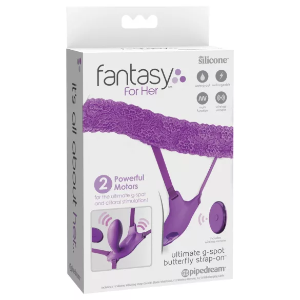 Pipedream Fantasy For Her - nositeľný, zabudovaný G-bod vibrátor (fialový)