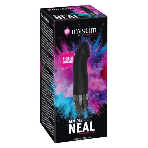 mystim Real Deal Neal E-Stim - elektro vibrátor - dobíjací - čierny