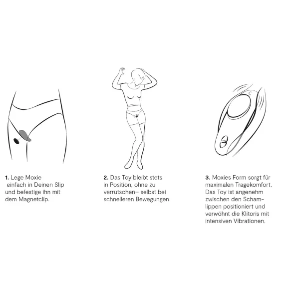 We-Vibe Moxie+ - nositeľný klitorálny vibrátor s aplikáciou a diaľkovým ovládaním (čierny)