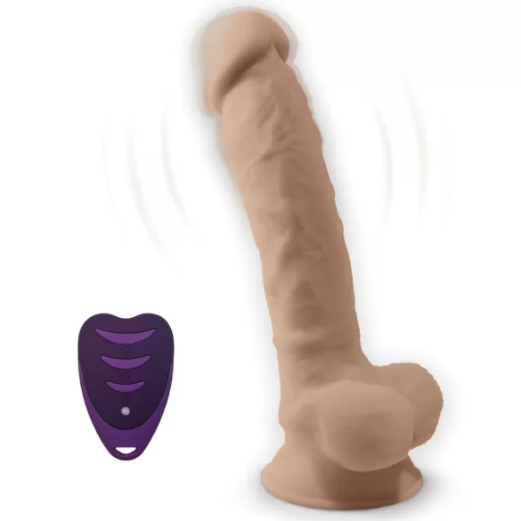 Silexd 8 - vibrátor na diaľkové ovládanie - s semenníkmi - telová farba