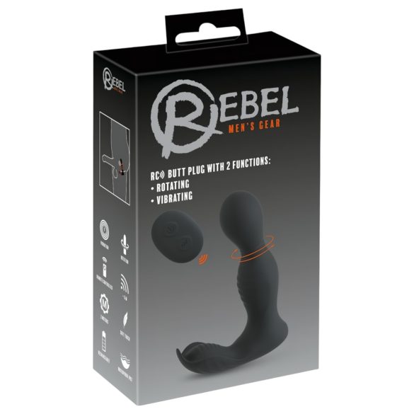 Rebel - vibrátor na prostatu s diaľkovým ovládaním 2v1 - čierny