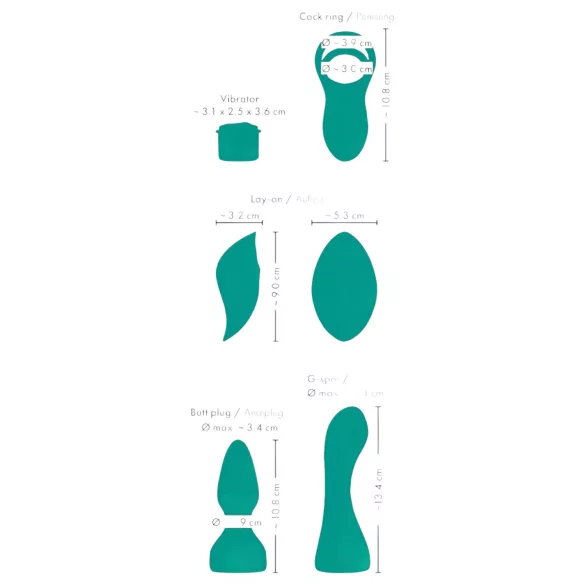 Couples Choice - vibračný stimulátor pre páry s diaľkovým ovládaním - tyrkysový