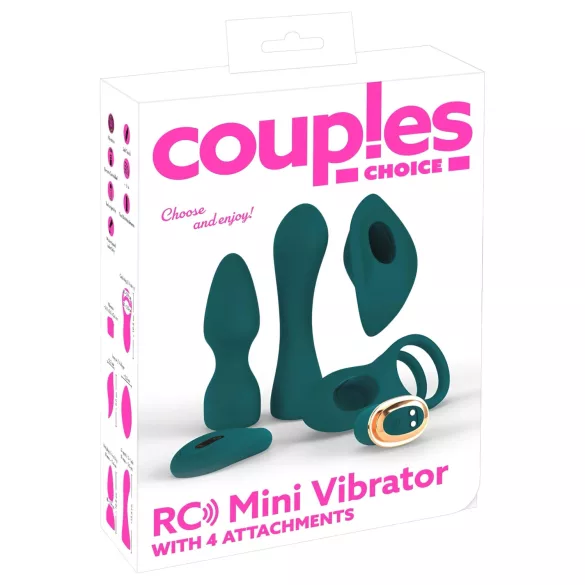 Couples Choice - vibračný stimulátor pre páry s diaľkovým ovládaním - tyrkysový
