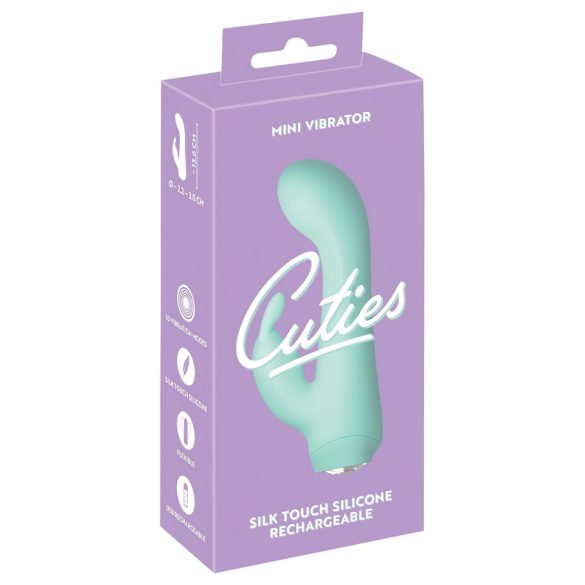 Cuties Mini 4 - nabíjateľný, vodotesný, zajačikový vibrátor (zelený)