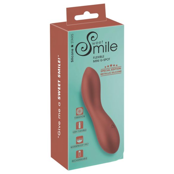 Smile - mini vibrátor na G bod - flexibilný - bronzová