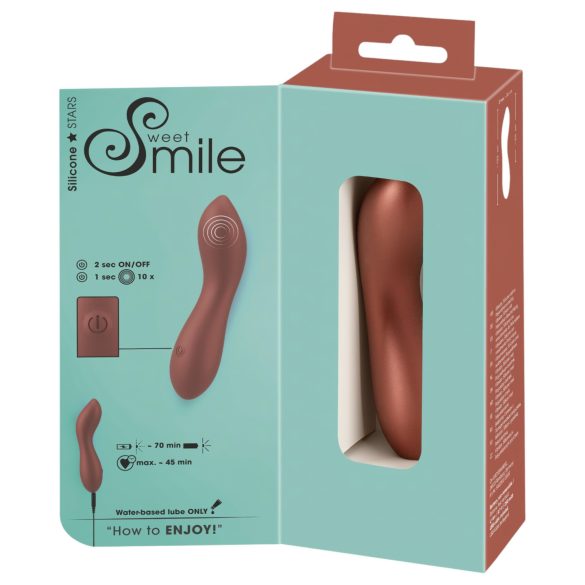Smile - mini vibrátor na G bod - flexibilný - bronzová