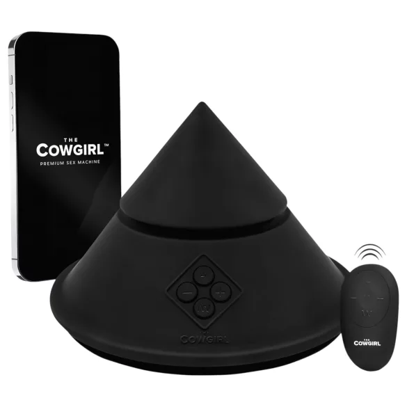 The Cowgirl Cone - inteligentný sexstroj s rôznymi nadstavcami (čierny)