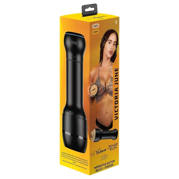 Kiiroo - mužský masturbátor ústa Victoria June - čierny