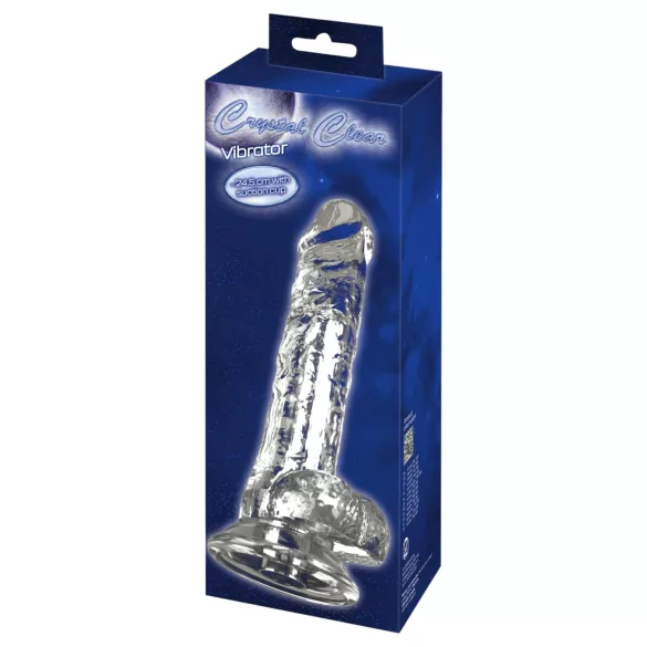 Crystal - Vibrátor s prísavkou (priehľadný)