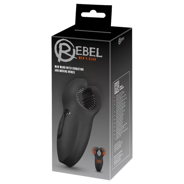 Rebel - vibrátor na penis s pohyblivým ramenom a vibráciou - čierny