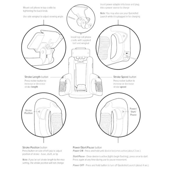 Fleshlight - masturbátor adaptér - Quickshot Launch - čierny