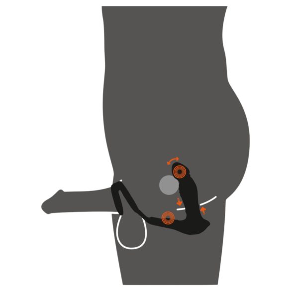 Rebel - vibračný análny stimulátor prostaty - čierny