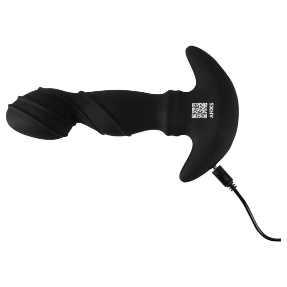 ANOS - krúžkový pohyblivý prostaty vibrátor (čierny)