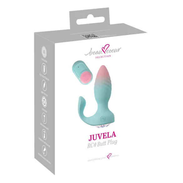Beau Coeur Juvela - vibračný análny kolík - tyrkysový