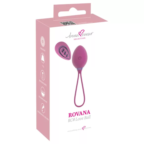 Beau Coeur Rovana - vibračné vajíčko na diaľkové ovládanie - fialové