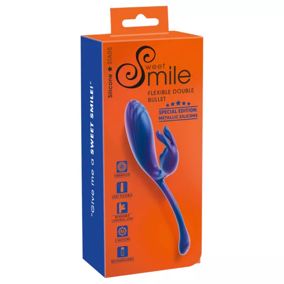 Smile - vibrátor na bod G a klitoris - vodeodolný - modrý
