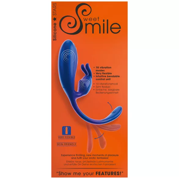 Smile - vibrátor na bod G a klitoris - vodeodolný - modrý