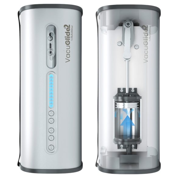 VacuGlide 2 - automatický mužský masturbátor na sieť - luxusný - strieborný