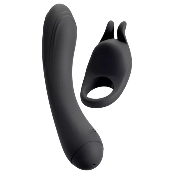 Couple Choice - vibračný krúžok na penis a G-bod vibrátor - sivý