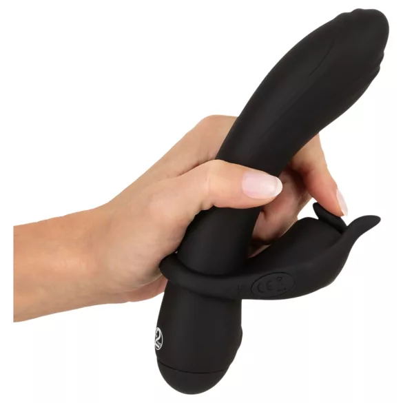 Couple Choice - vibračný krúžok na penis a G-bod vibrátor - sivý