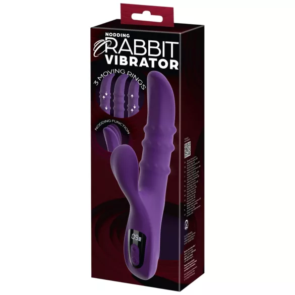 You2Toys - vibrátor s kývavým ramenom na stimuláciu klitorisu a pohyblivým krúžkom (fialový)