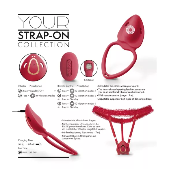 You2Toys - nositeľný vibračný stimulátor klitorisu (červený)